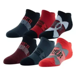 Boys' Under Armour Essential Lite No Show 6 Pack Ankle Socks