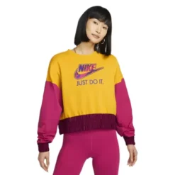 Women's Nike Sportswear Oversized Colorblock Fleece Crewneck Sweatshirt -Cheap Clothing Store 19524563652 3