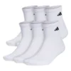 Men's Adidas Cushioned 6 Pack Quarter Running Socks -Cheap Clothing Store 71610630109