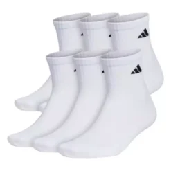 Men's Adidas Cushioned 6 Pack Quarter Running Socks