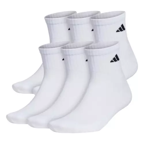Men's Adidas Cushioned 6 Pack Quarter Running Socks 3 Men's Adidas Cushioned 6 Pack Quarter Running Socks