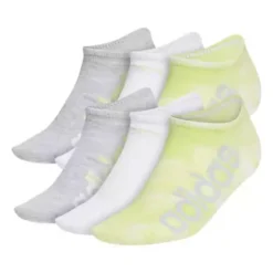 Women's Adidas Linear Superlite Color Wash No Show 6 Pack Crew Running Socks